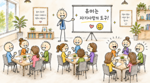 불안을 평안으로 바꾸는 슈퍼긍정유머, 웃으며 대화하는 두 사람